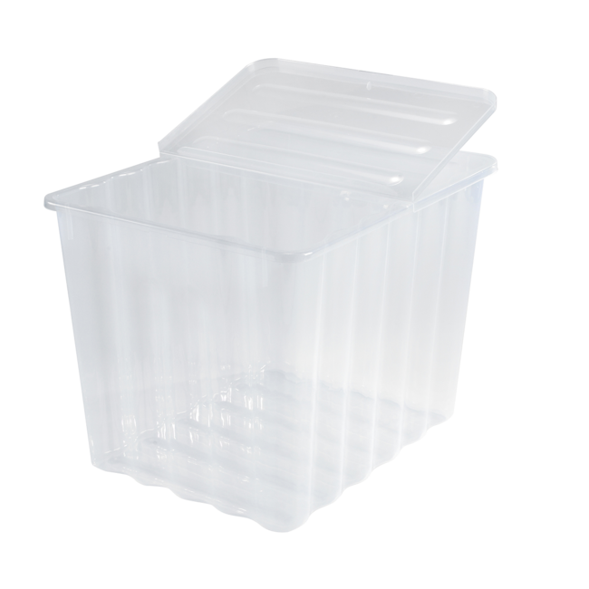 28L Storage Box Clear With Folding Lid