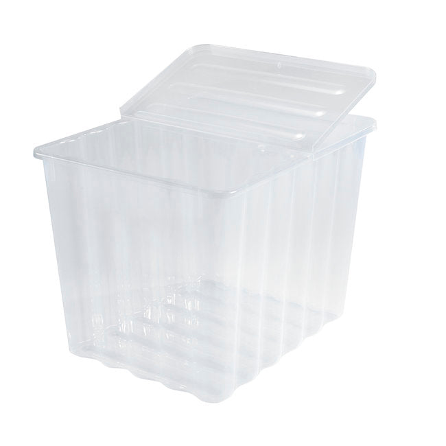 110L Storage Box Clear W/Folding Lid