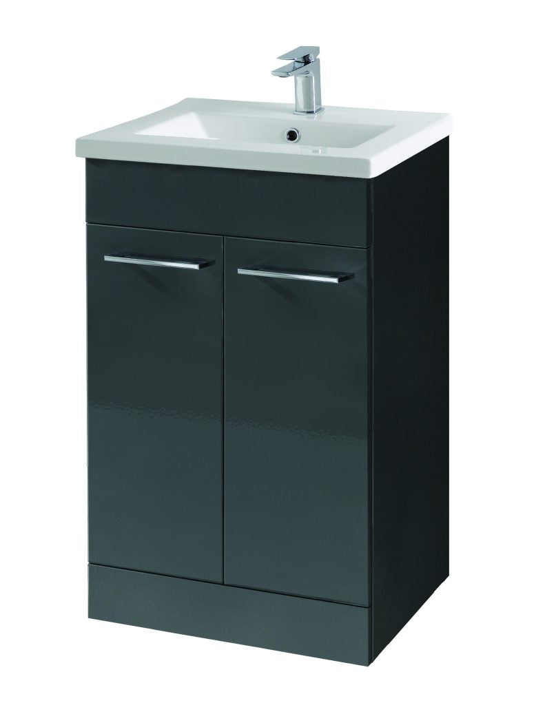 Rimini / Barca Floor Standing Unit Gloss Graphite 500mm/ 600mm