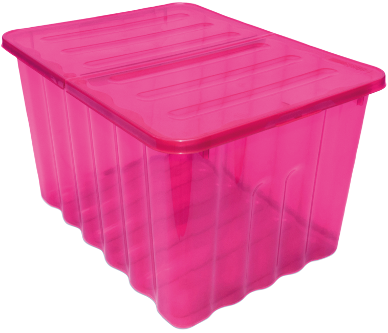 28L Storage Box Tint Pink With Folding Lid